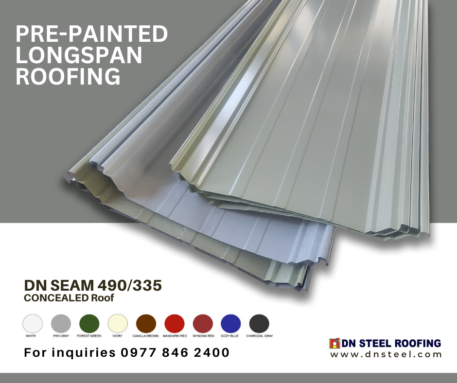 One of DN Steel's fast selling profile is DN Seam 490. Feasible to use for almost flat roof slope and for panels more than 30 mts in length. Comes in various colors to choose from.