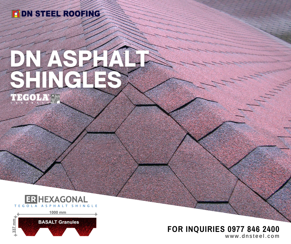 DN Asphalt Shingles can be your best choice for your roofing, recommended for residential, vacation houses, resorts, etc. Available in wide range of designs and colors.