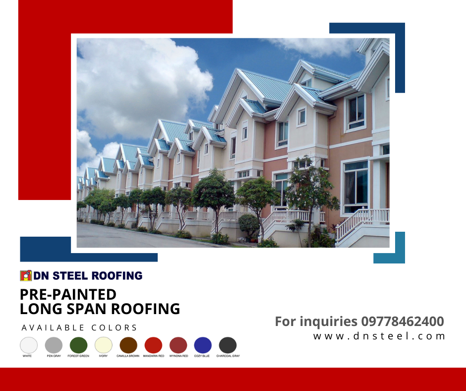 Montgomery Townhouses located in E. Rodriguez, Quezon City is a finished project of DN Steel Marketing Inc. using Clipdeck 670 profile. A clipped and concealed type of roofing recommended for low pitch roof even up to 3° slope. They come in different colors and thicknesses which may be feasible for their roofing requirement. 