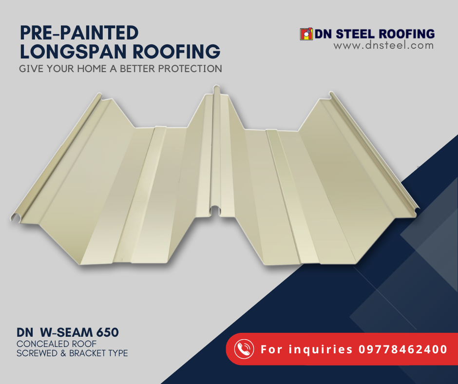 DN W-Seam 650 is a new and one of the best recommended profile for 2° roof slope or almost flat longspan roofing over 50 mts. in length.