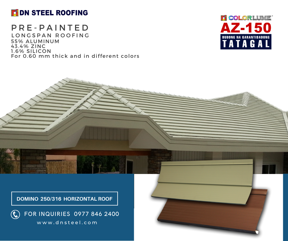 AZ-150, a Quality roof and the DN Domino 250 profile best recommended for your home and vacation houses which can last longer than any regular roofing.